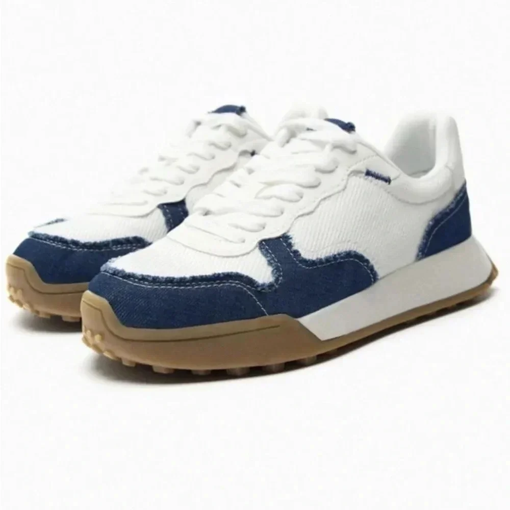 Zara Denim Running Trainers - Picture 1 of 7